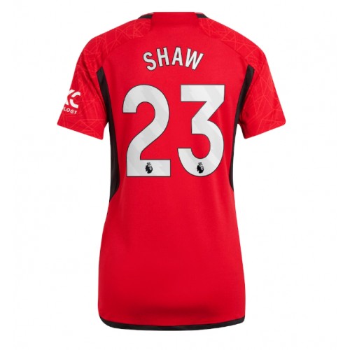 Dres Manchester United Luke Shaw #23 Domaci za Žensko 2023-24 Kratak Rukav